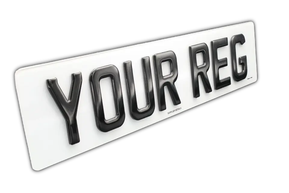 Raised acrylic number plate digits with a gel top.