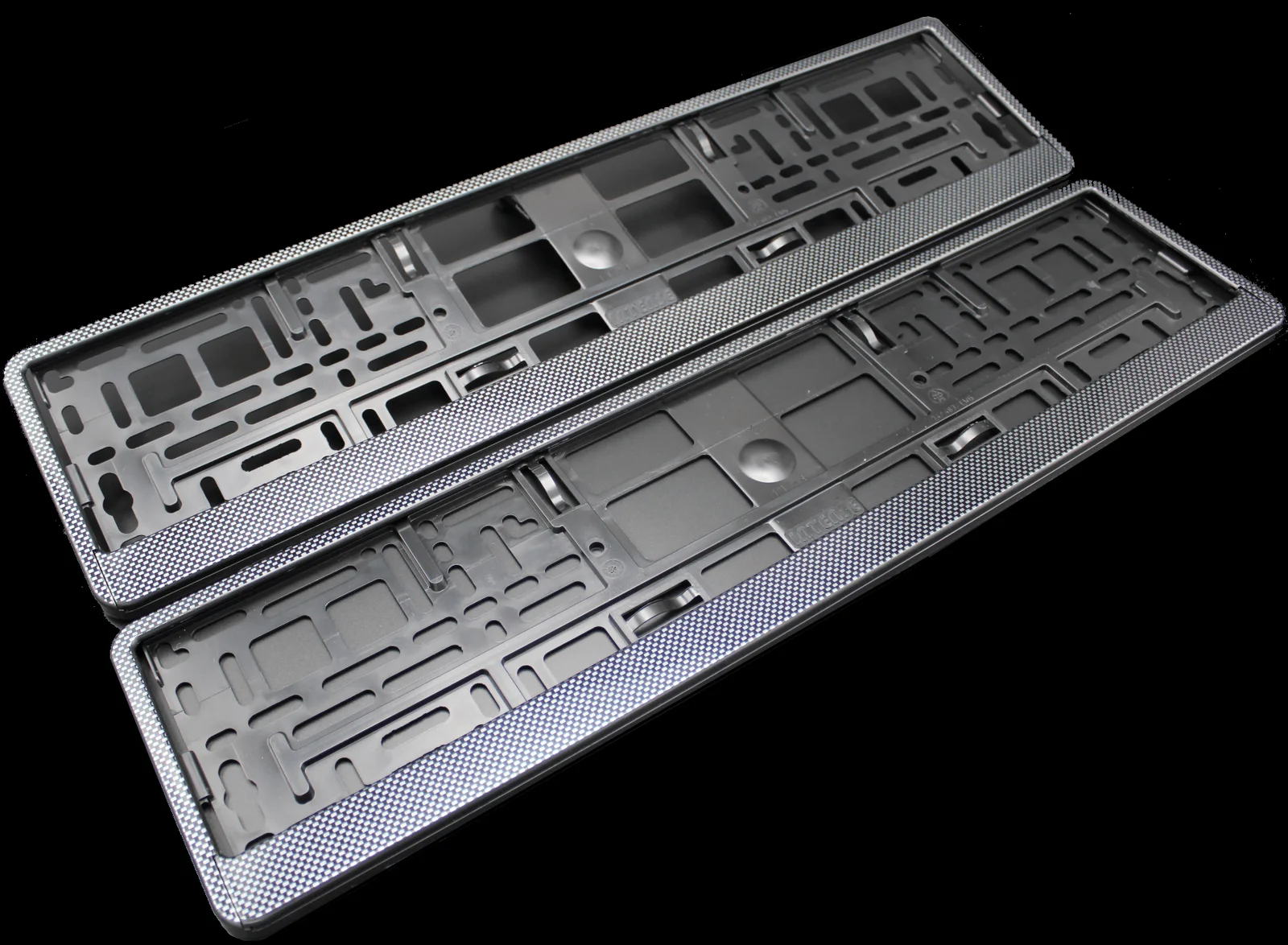 Carbon-effect number plate holders