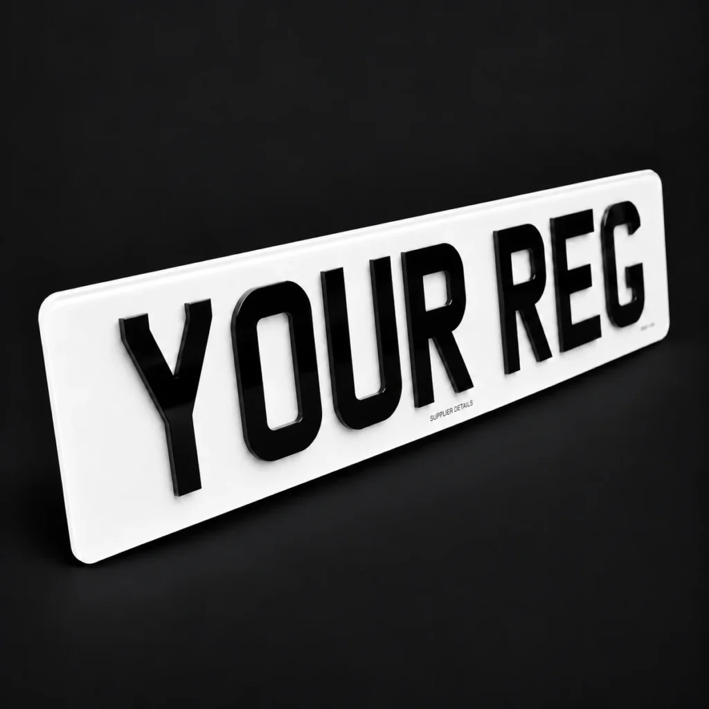 White 4D 3mm acrylic number plate
