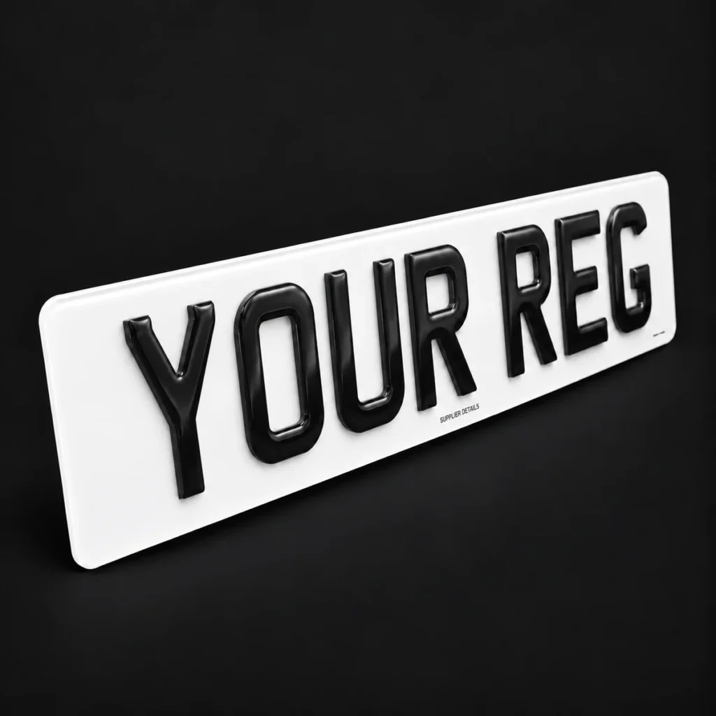 White 4D 3mm Gel number plate